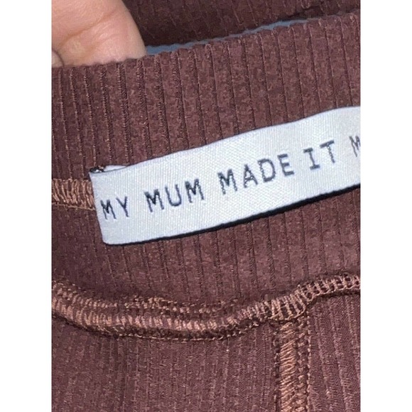 My Mum Made It Soft RibTwist Lounge Pants Brown Women Size M/L Cutout detail - Picture 7 of 9